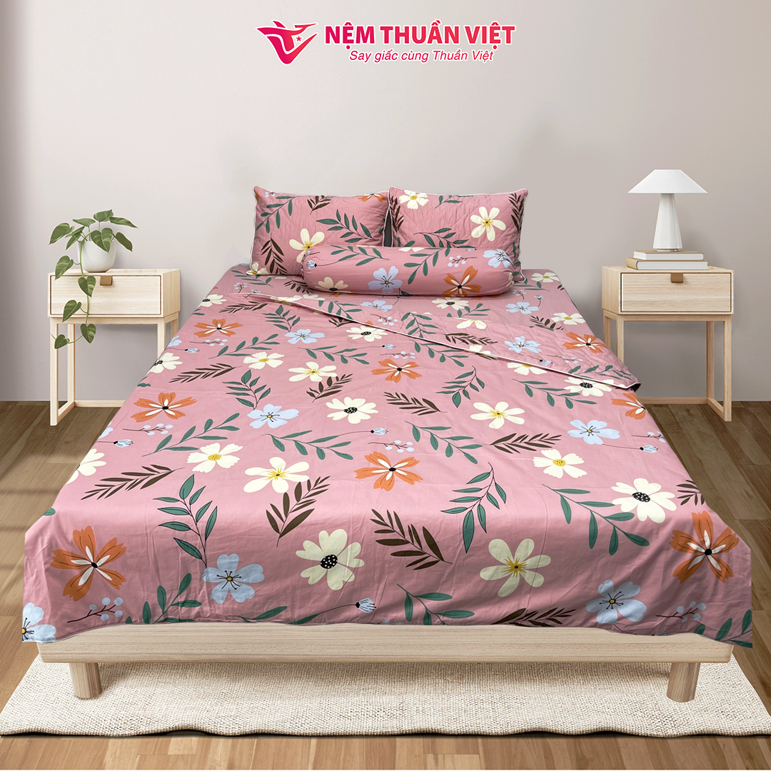 Chăn Mền 100% Cotton Thuần Việt - Hồng COT05