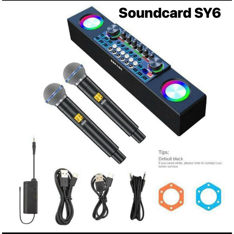 Loa Bluetooth SY6 AUDIO live Stream Kèm 2 micro karaoke không dây