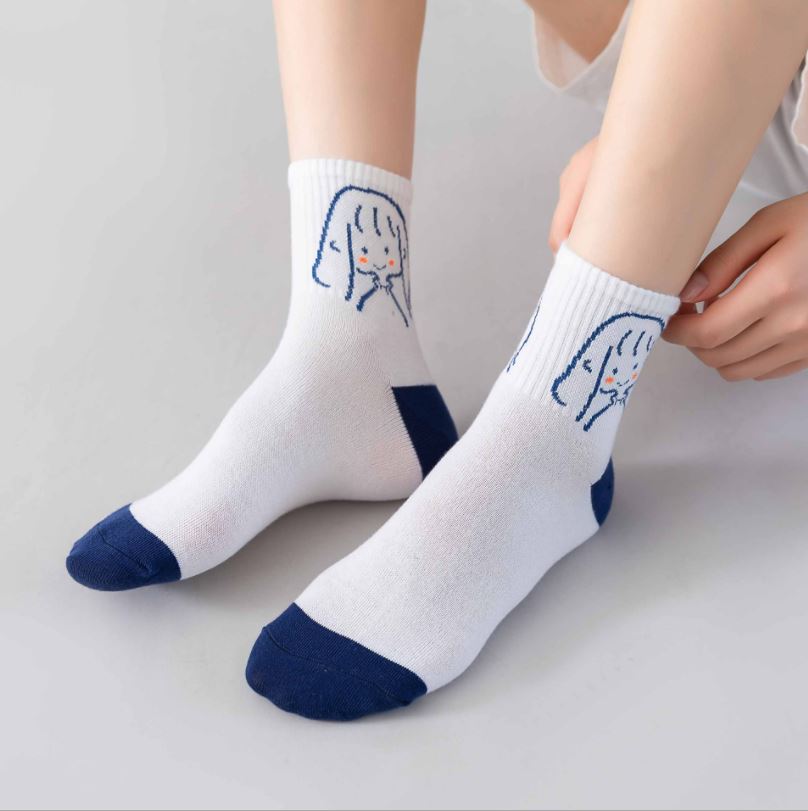 Set 5 Đôi Tất Vớ Trắng Cao Cổ Ms.Hello Siêu HOT