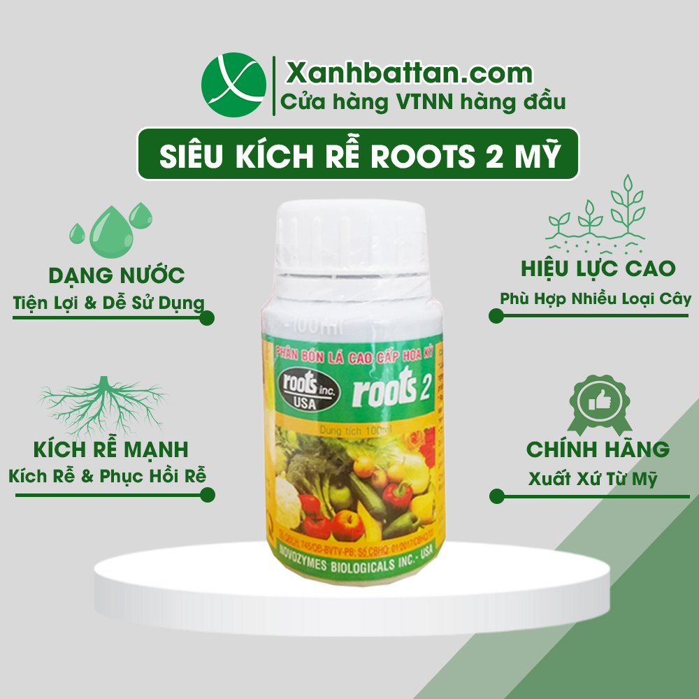 Siêu Kích Rễ Mỹ Roots 2 Chai 100 ml