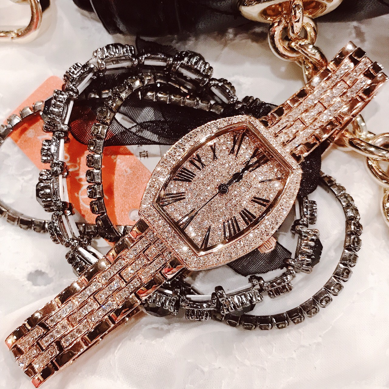 [HCM]Đồng Hồ Davena Nữ Mặt Vạch Full Đá 34mm Rose Gold