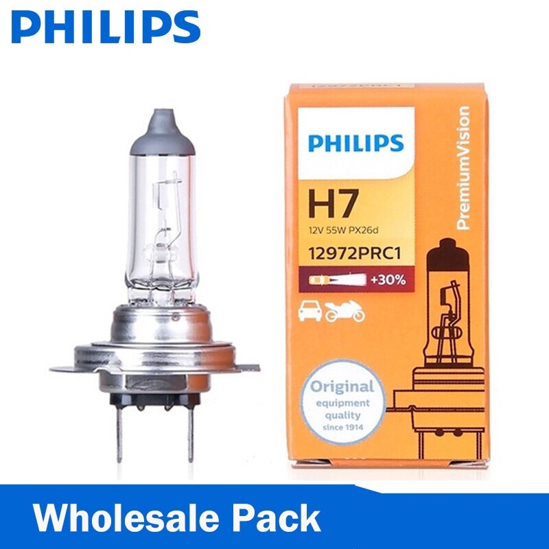 Bóng Đèn Halogen Philips 12V 55W Chân H4 H3 H1 H7 H11 Dùng Cho Xe Ô Tô Xe Máy