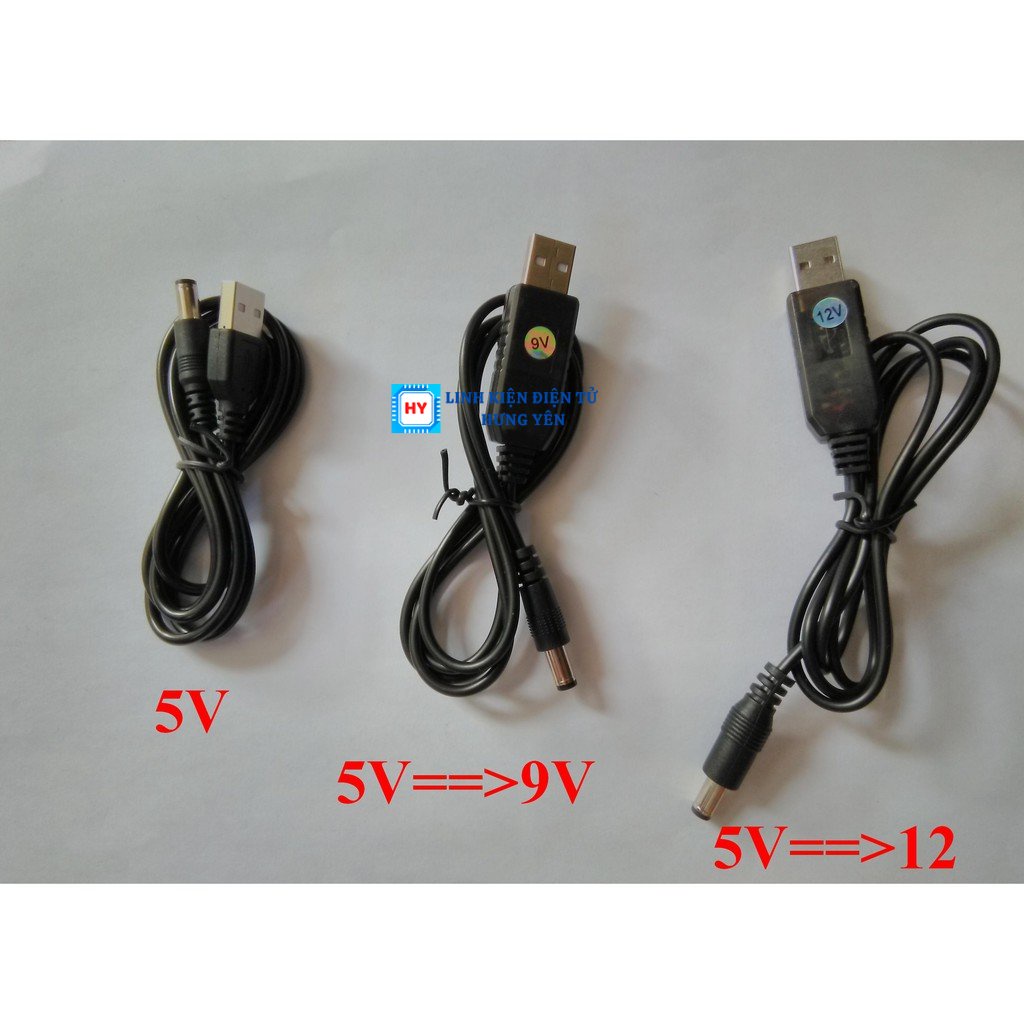 Cáp USB tăng áp (5V==>9V, 5V==>12V)(dây USB tăng áp)