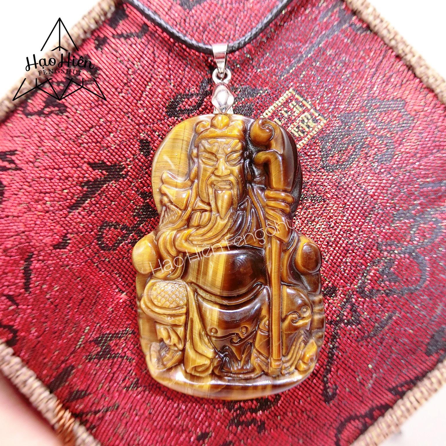 Dây chuyền Quan Công Đỗ Thánh Phong Thủy đá Mắt Hổ Hạo Hiên Đ.DC.N001-130 – Mặt dây chuyền nam Quan Công, dây chuyền Quan Nhị Ca mặt dây chuyền hình Quan Công, mặt dây chuyền Phật Quan Công, mặt dây chuyền nam Quan Vũ