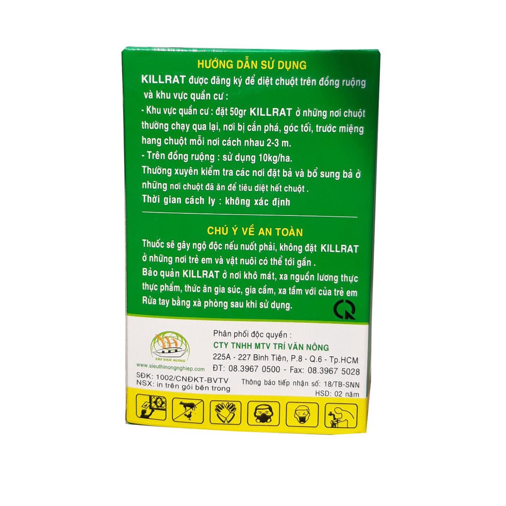 Thuốc Diệt Chuột Killrat Thế Hệ Mới 0.005% Gói 40Gr