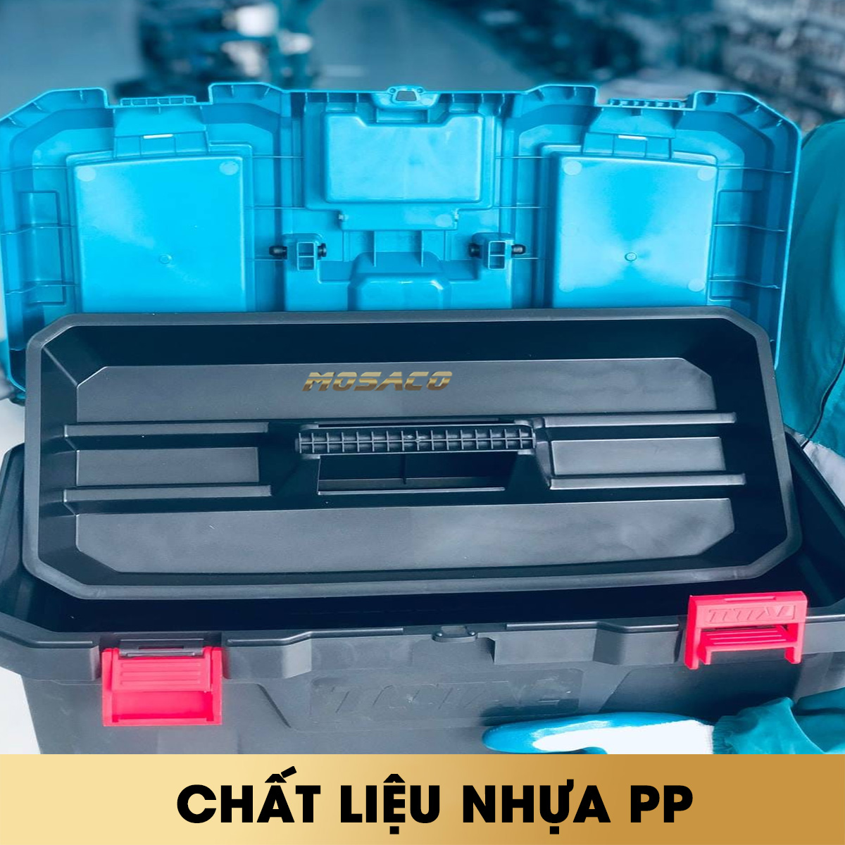 Box plastic tool total TPBX0201 20 inch wrench plastic. Containers for Đồ Craft type large plastic material pp max load 20kg hand grip strength high containing 1 tray plastic long life warranty 6 months, carefully packed-mosaco