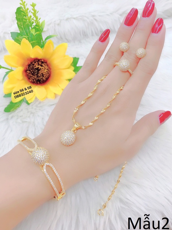 bộ trang sức đính đá thời trang chạm đá tinh xảo phong cách thời thượng Trang Sức Kado B4180655- làm quà tặng bất ngờ vô cùng ý nghĩa