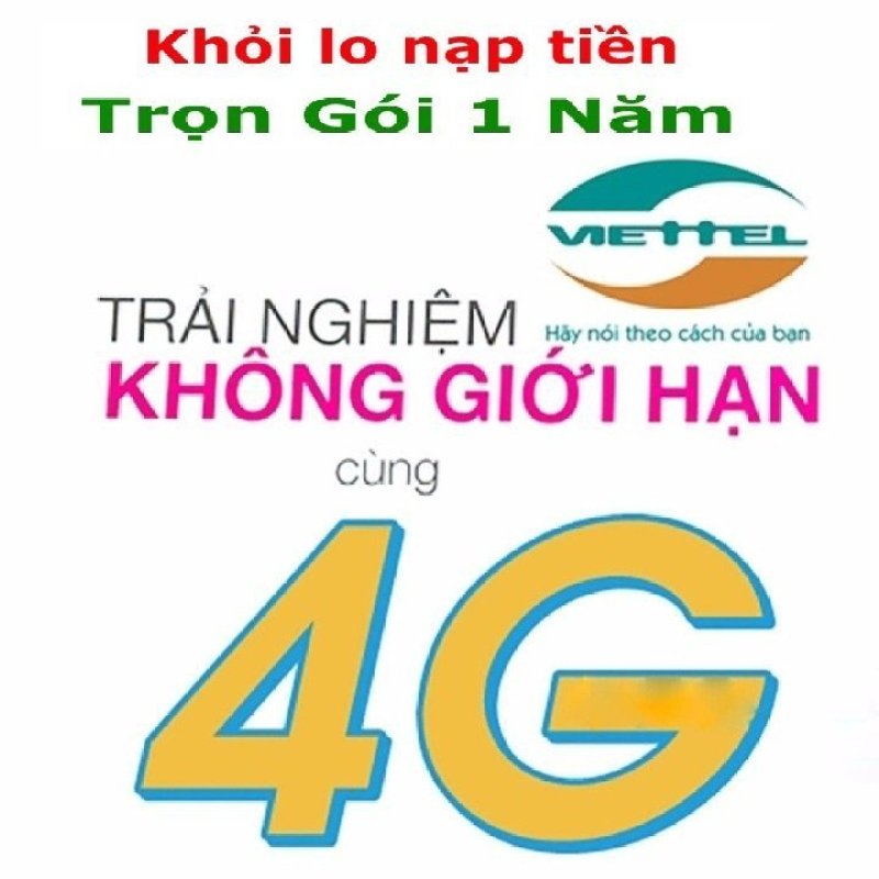 Sim 4G Viettel D500 Trọn Gói 1 Năm, Data 4G Tốc Độ Cao 60Gb/12 Tháng, Không Phí Duy Trì