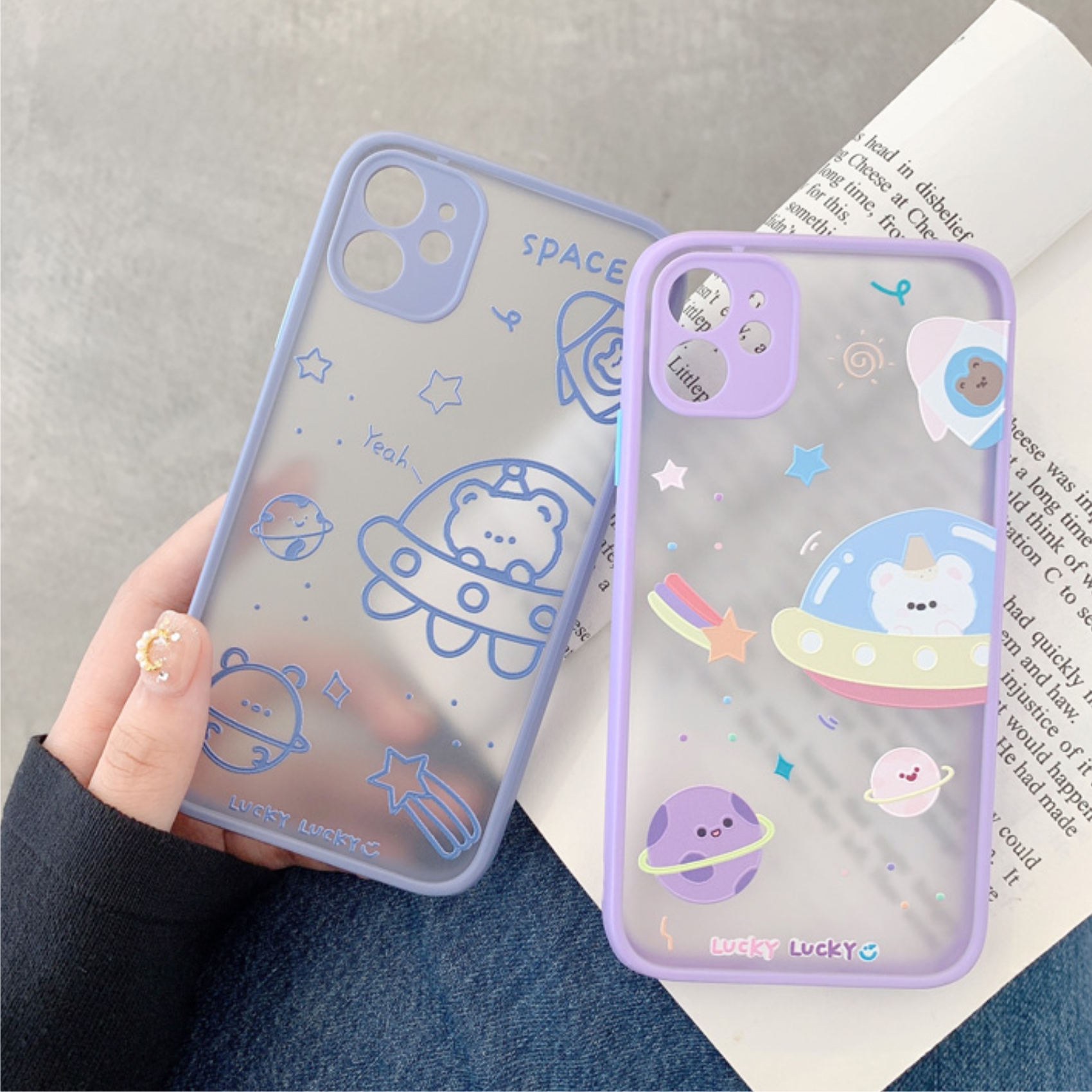 Ốp Lưng Nhám Chống Sock Va Đập Bảo Vệ Camera Space Lucky