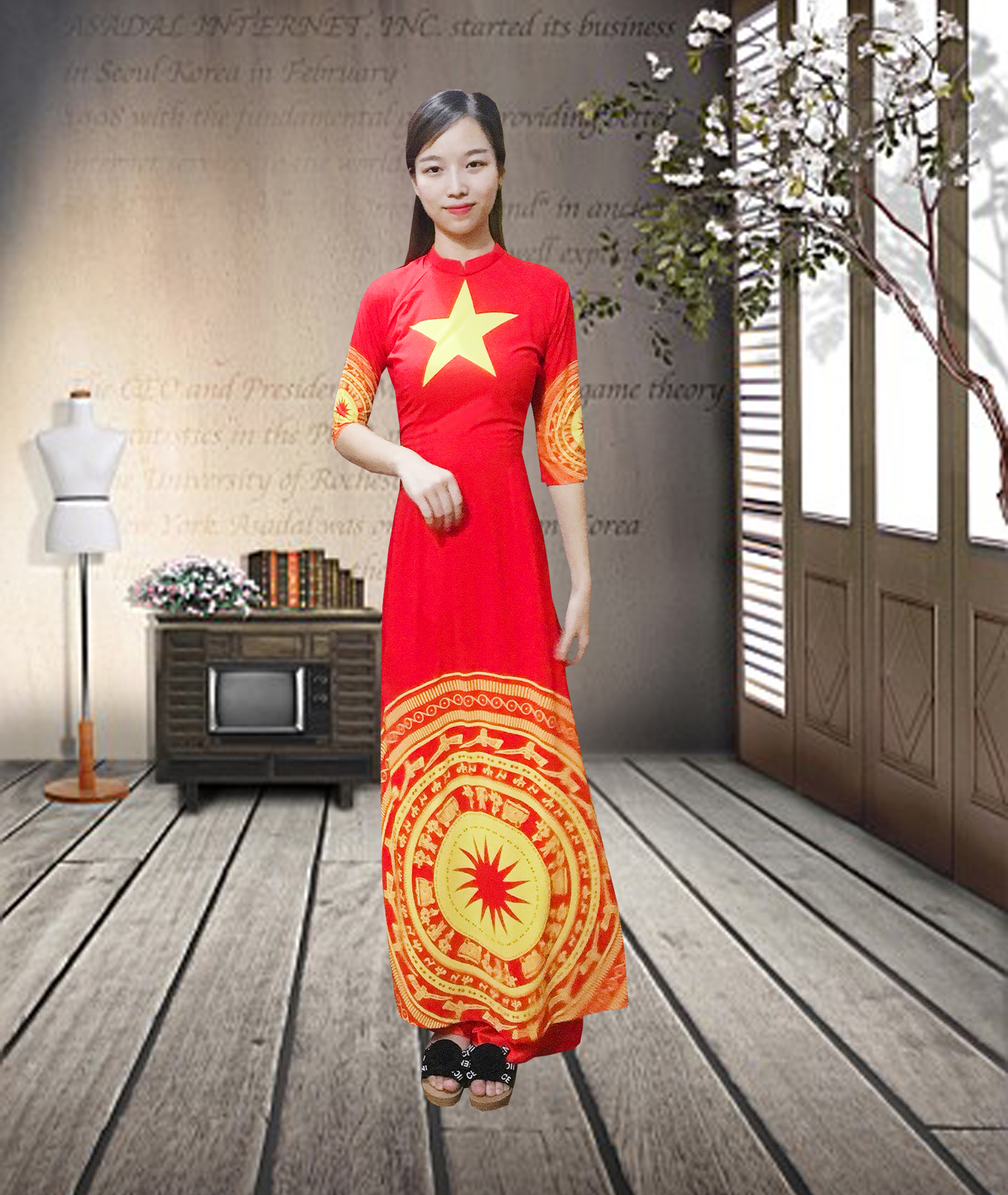 Áo dài truyền thống cờ đỏ sao vàng: Áo dài truyền thống cờ đỏ sao vàng là biểu tượng đặc trưng của văn hóa Việt Nam. Trong năm 2024 này, áo dài còn được phát triển và cải tiến để phù hợp hơn với sự đa dạng trong văn hóa và thời trang. Hãy xem ảnh và cùng nhìn nhận vẻ đẹp của áo dài truyền thống cờ đỏ sao vàng.