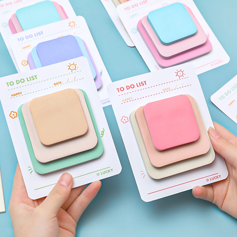 3 Size Square Sticky Notes Creative 3 Color Message Fridge Paper Memo Pads