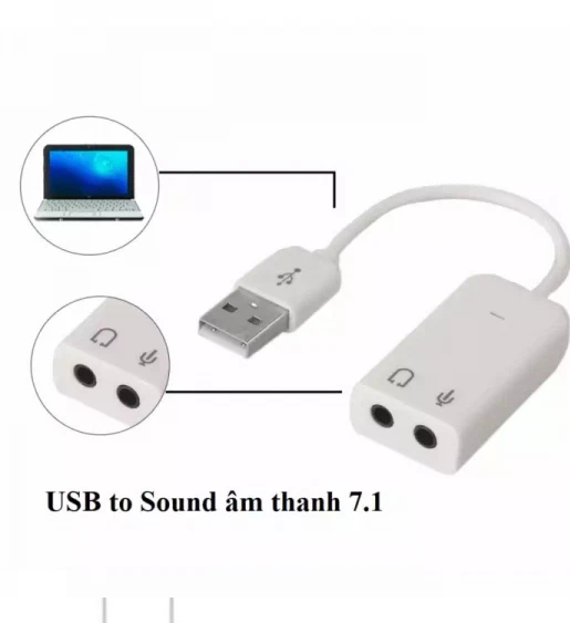 Usb Sound Có Dây 7.1 ( Cáp Chuyển Đổi Từ USB ra âm thanh cổng 3.5)- Full Box-JL