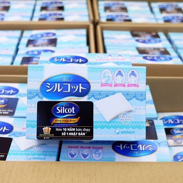Bông tẩy trang Silcot Unicharm Nhật Bản