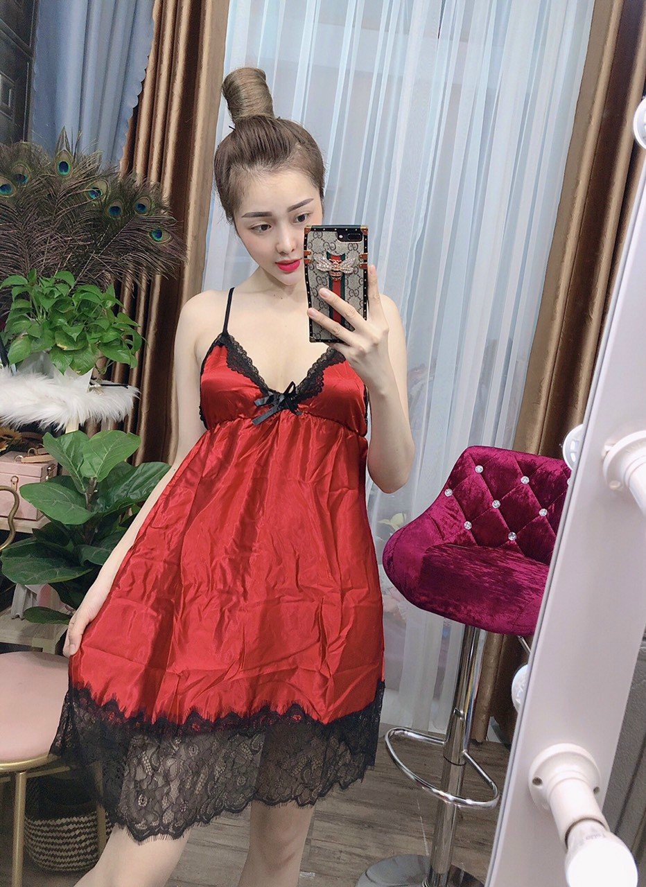 ĐẦM PHI BÓNG PHỐI REN ĐEN FREESIZE DƯỚI 55KG