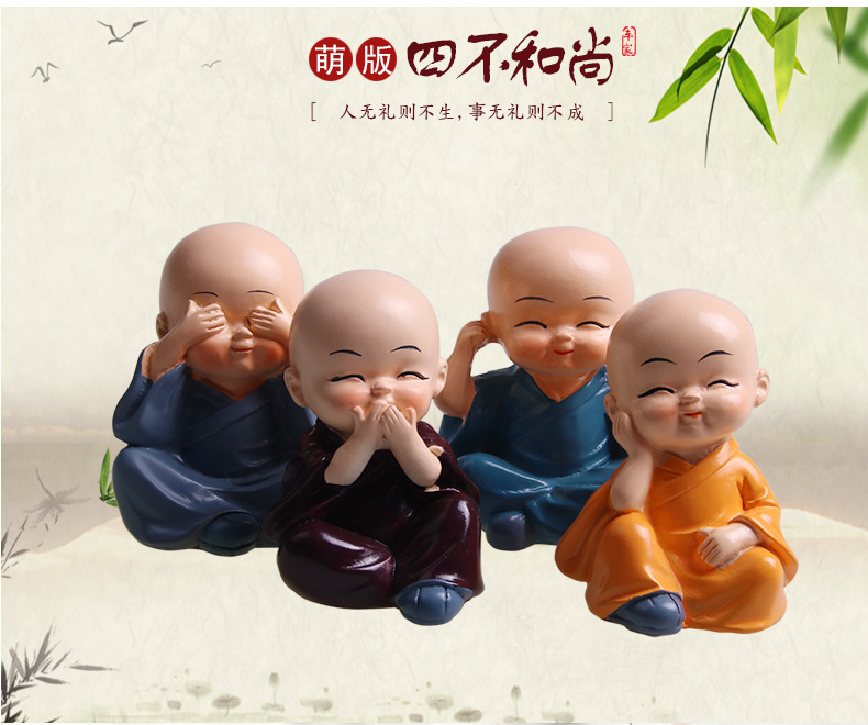 Bộ Tượng Chú Tiểu Tứ Không (gồm 4 chú tiểu)