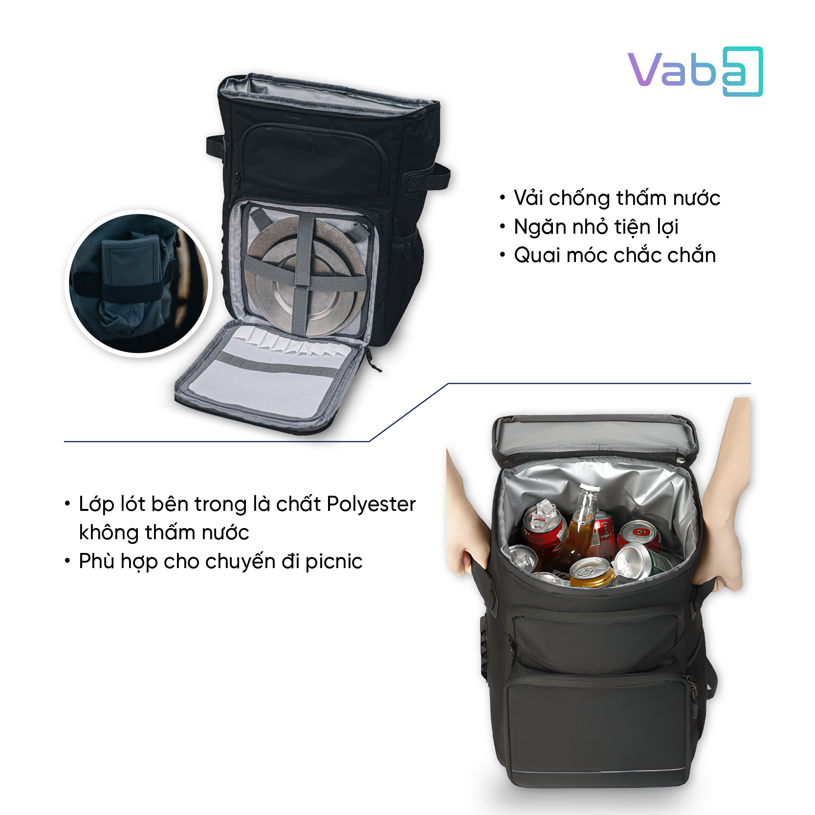 Balo du lịch VABA BD011 giữ nhiệt cao cấp