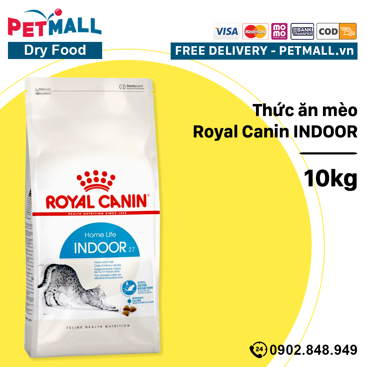 Thức ăn mèo Royal Canin INDOOR 10kg Petmall