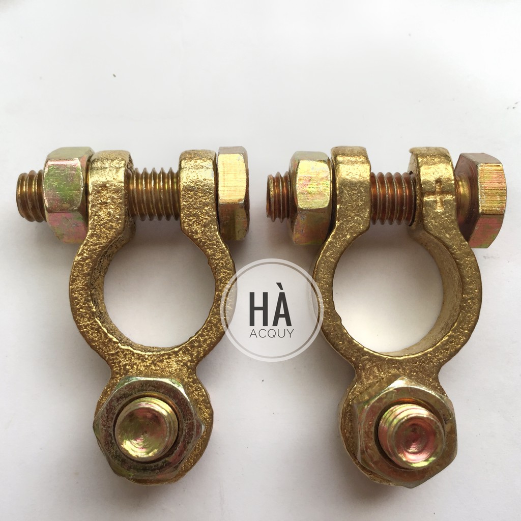 Đầu bọp Cọc Bình Ắc Quy Đồng Thau tròn lớn Phi 18 (D18 mm) - 1 cặp