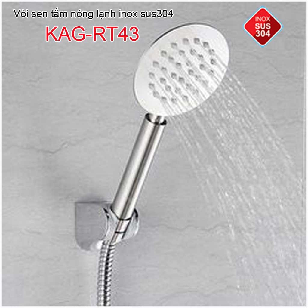 Bộ sen tắm nóng lạnh cao cấp thân vuông Inox 304, Vòi sen nóng lạnh inox SUS304 Roto KAG-RT43