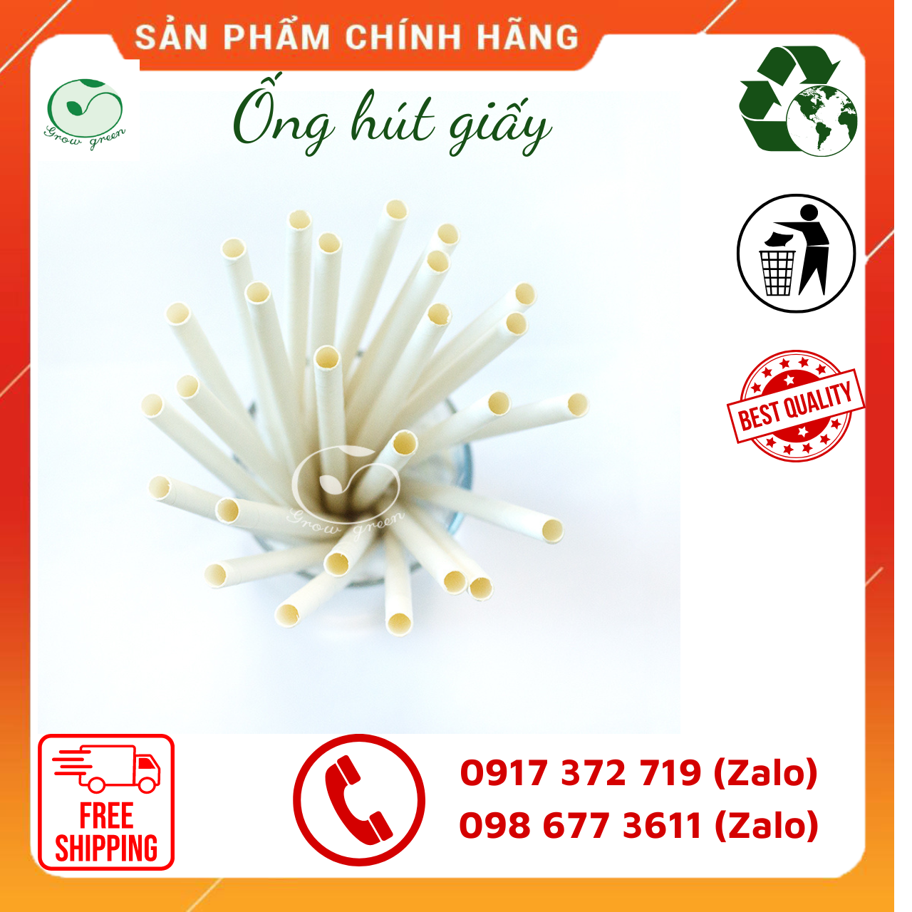 100 psc Biodegradable paper straw for party, coffee shop - eco-friendly products