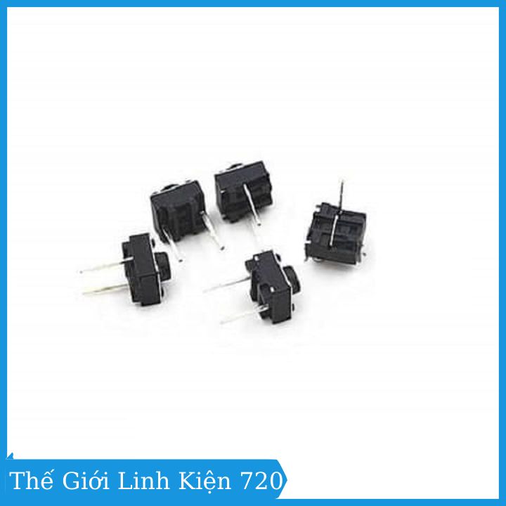 Combo 10 Nút Nhấn 2 Chân Vuông Đen 6x6x5mm - 1 Chiếc