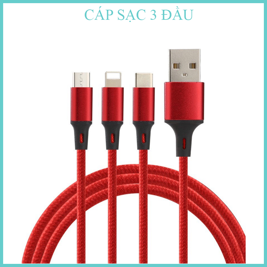 Sạc ba đầu, dầy đủ tích hợp, USB,