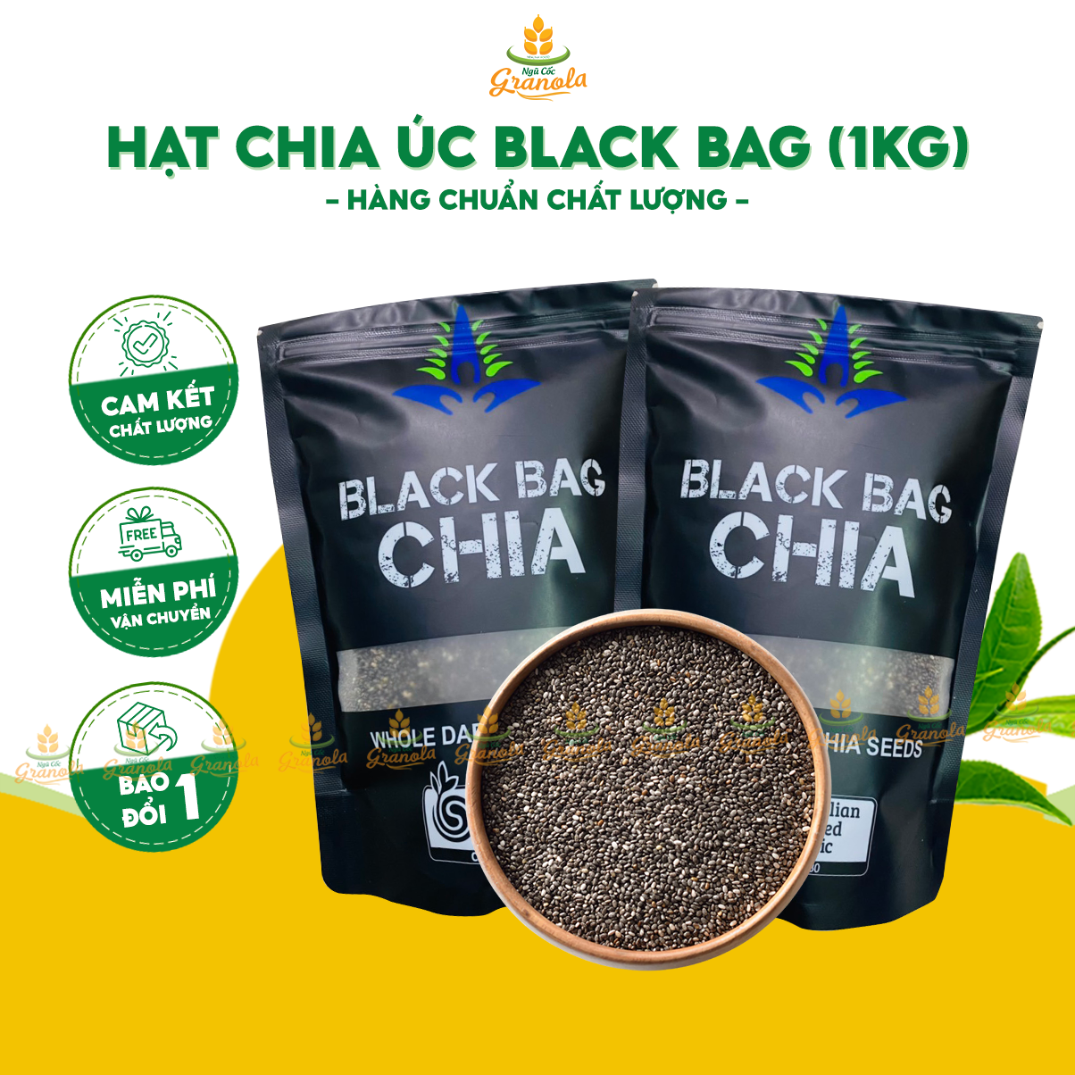 Hạt Chia Đen - Hạt chia Black Bag Úc Hàng Chuẩn - (Hạt Ngon)