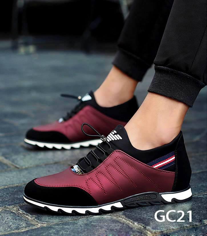 Giày Thể Thao Cá Tính Tăng Chiều Cao [GC21- Màu Đỏ Mận]
