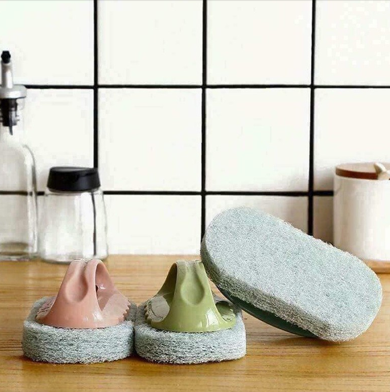 Bàn chải BỌT BIỂN rửa chén bát có tay cầm siêu tiện dụng, dụng cụ cọ rửa nhà bếp đa năng