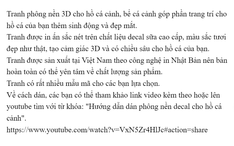 Tranh phông nền 3D dán hồ cá Aqua-017