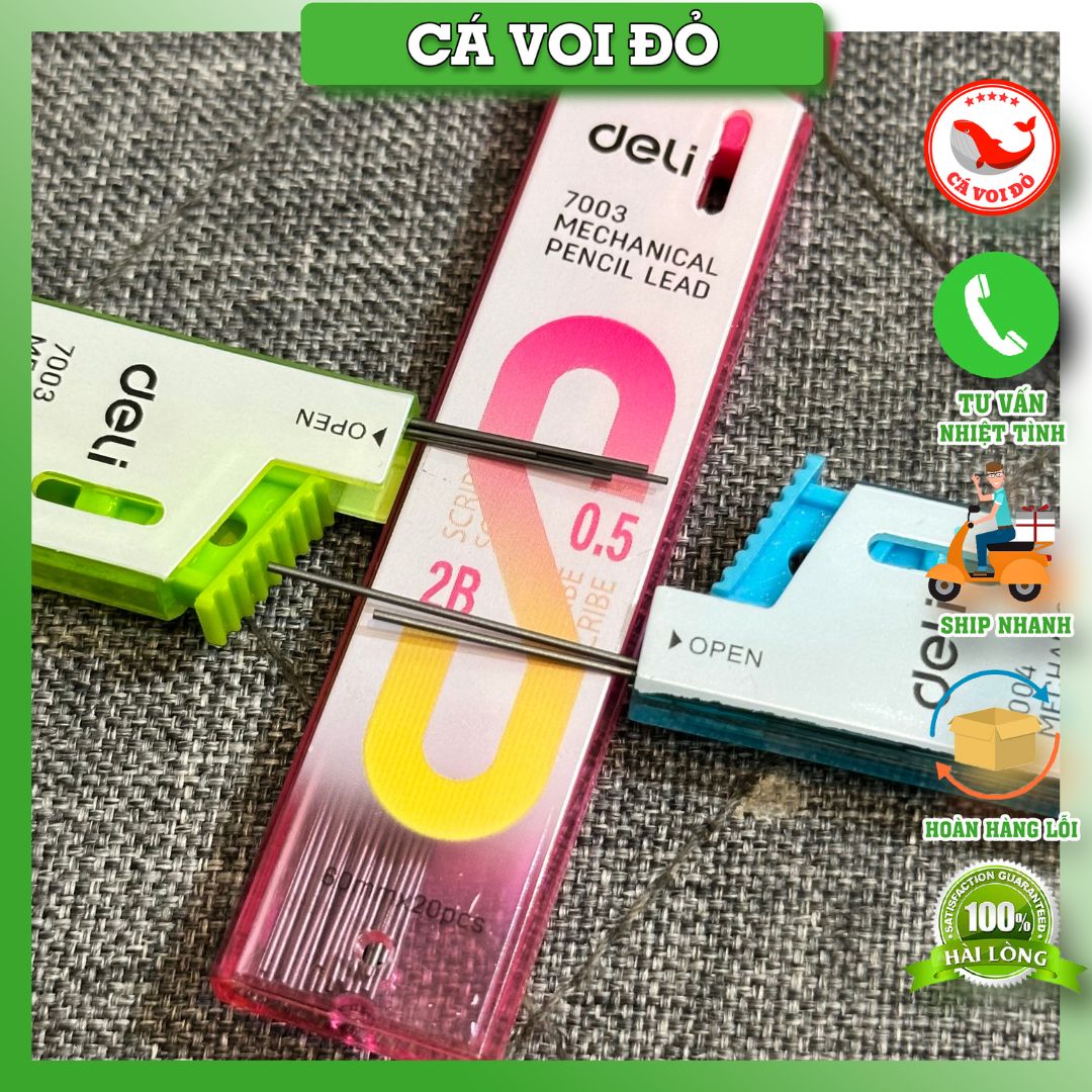Hộp ngòi chì kim Deli 0.5mm/0.7mm