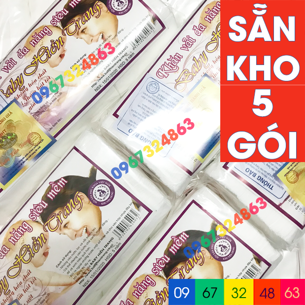 Combo 5 gói khăn vải đa năng BABY HIỀN TRANG mềm mại