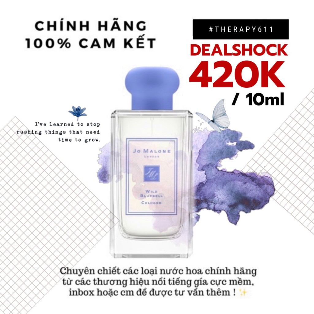 Nước hoa dùng thử Jo Malone Wild BlueBell Edition Liminted Test 10ml/20ml Spray / Chuẩn authentic