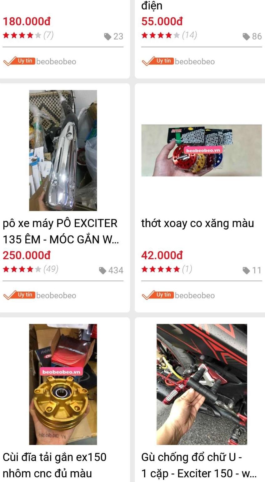 pô xe máy Wave dream móc kiểu exciter 135