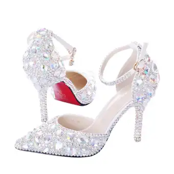 glass wedding shoes