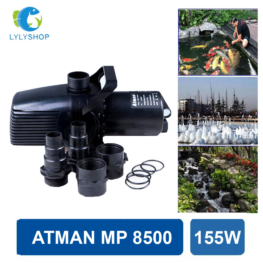 Premium Taiwanese ATMAN MP 8500 pump, with a capacity of 155W, non-tube 34 for aquariums, rockery, and lake KOI.