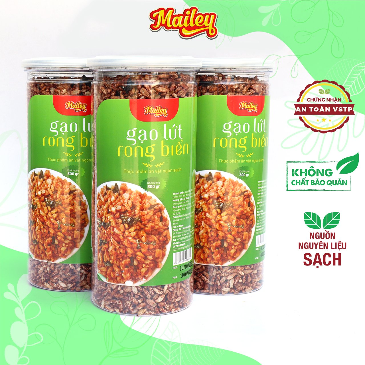 Combo 3 jar of instant seaweed brown rice mailey 300g