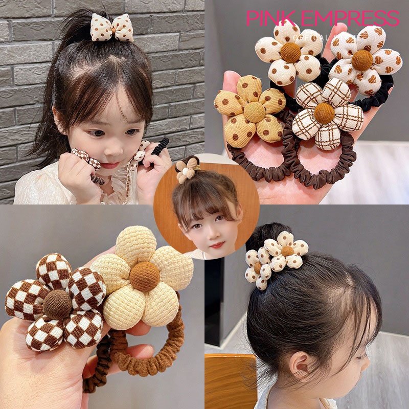 Dây Cột Tóc Cao Su Co Giãn Đính Nơ Dễ Thương Dành Cho Nữ