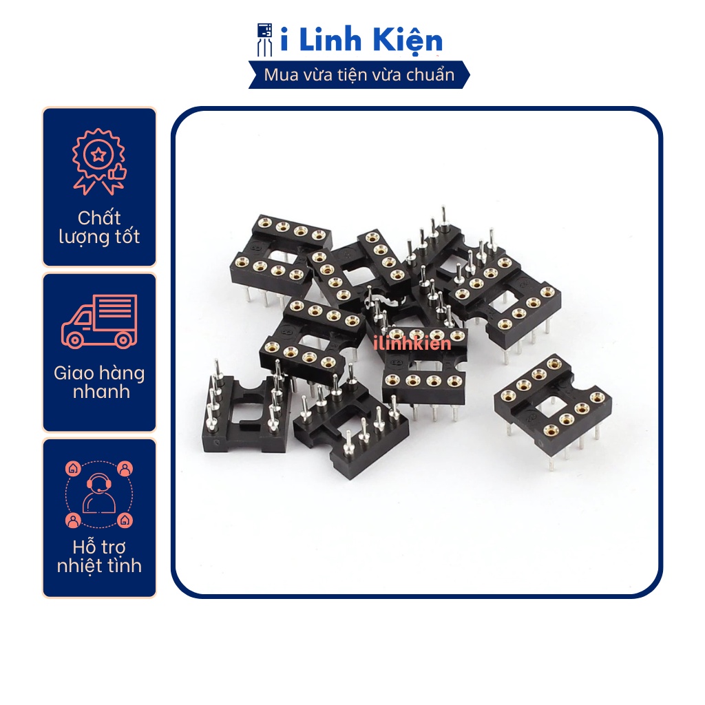 Đế IC 8 chân DIP-8 loại tròn chất lượng tốt