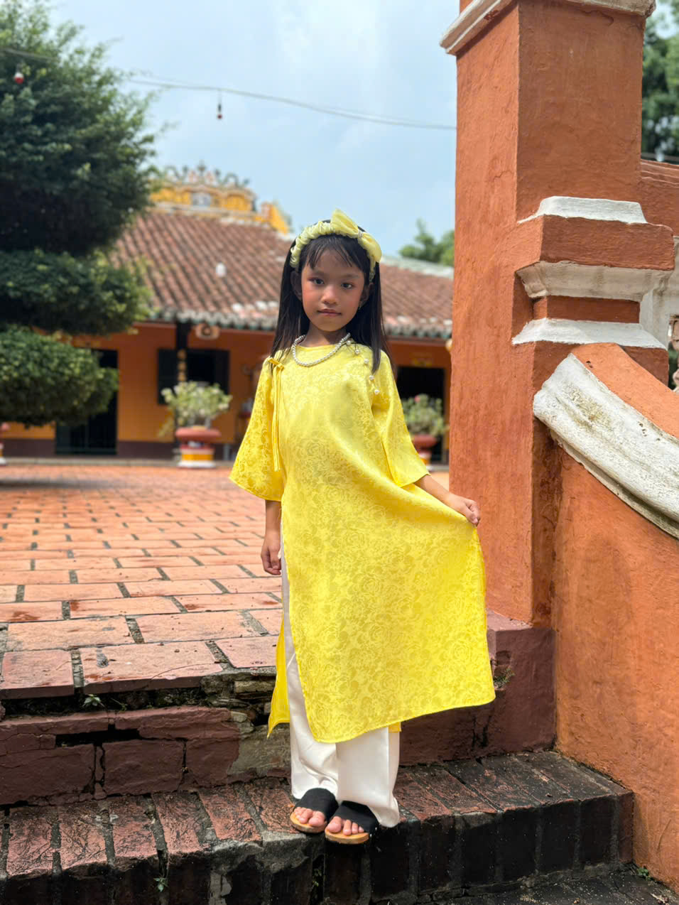 Áo Dài Trẻ Em #Bộ Áo Dài Lụa Ngọc cho bé # Thời Trang Trẻ Em