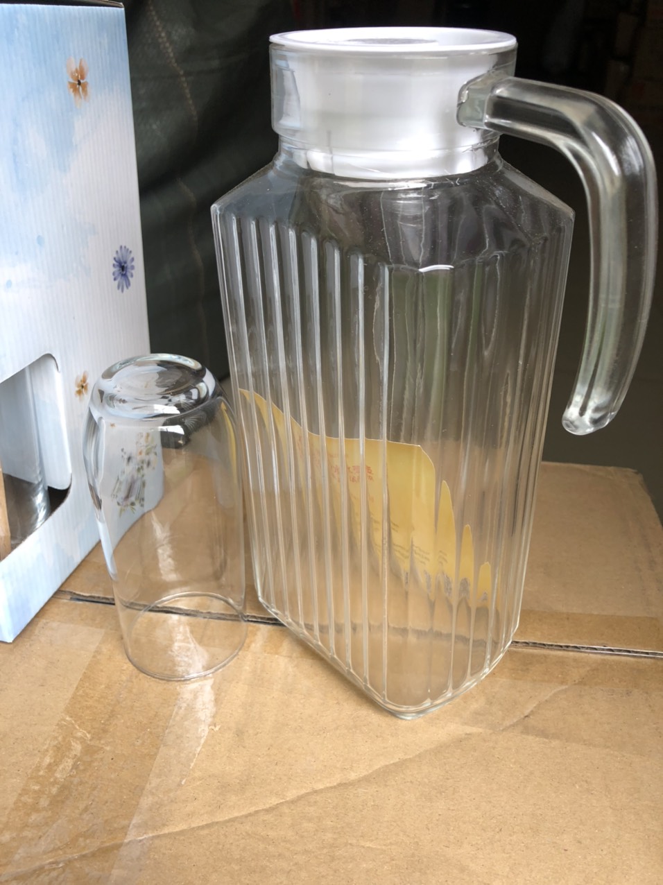 [Ảnh thật] Combo 1 bình thủy tinh 1.8 lít 1 ly thủy tinh 240ml