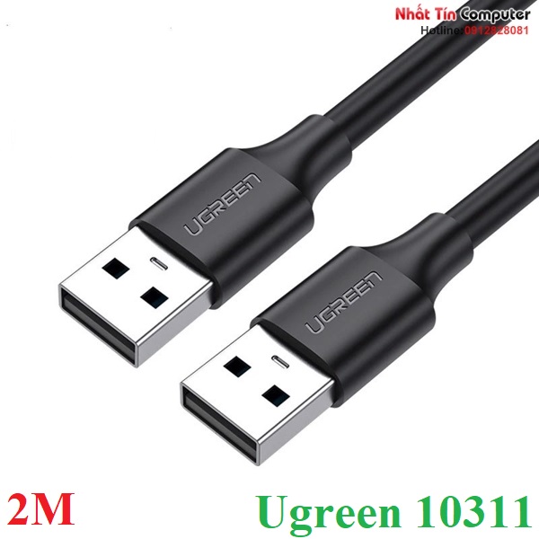 Cáp usb 2.0 chuẩn a 2 dầu dương m/m dài 2m ugreen 10311 cao cấp