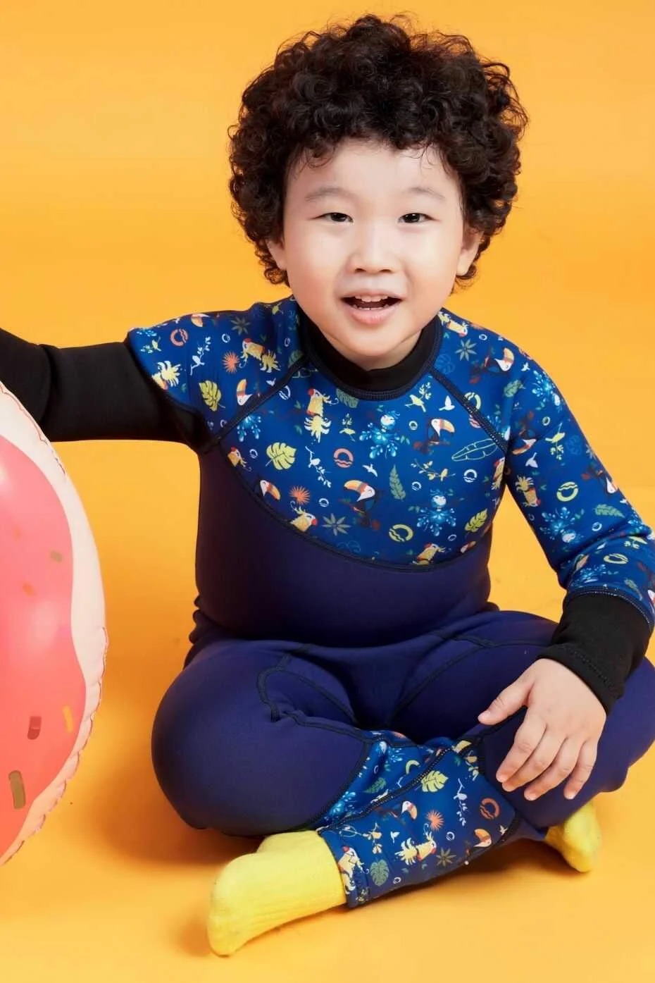 Đồ Bơi Trẻ Em Giữ Nhiệt Wetsuit FullBody Navy Pattern