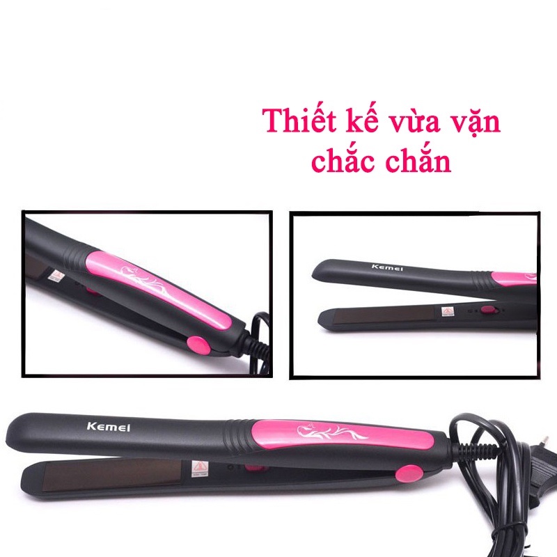 Máy kẹp tóc Kemei Km-328, máy duỗi tóc mini, máy làm tóc đa năng, máy uốn tóc, máy ép tóc máy duỗi thẳng tóc, dụng cụ tạo kiểu tóc, máy là tóc bản to , máy bấm làm phồng chân tóc kemei 328