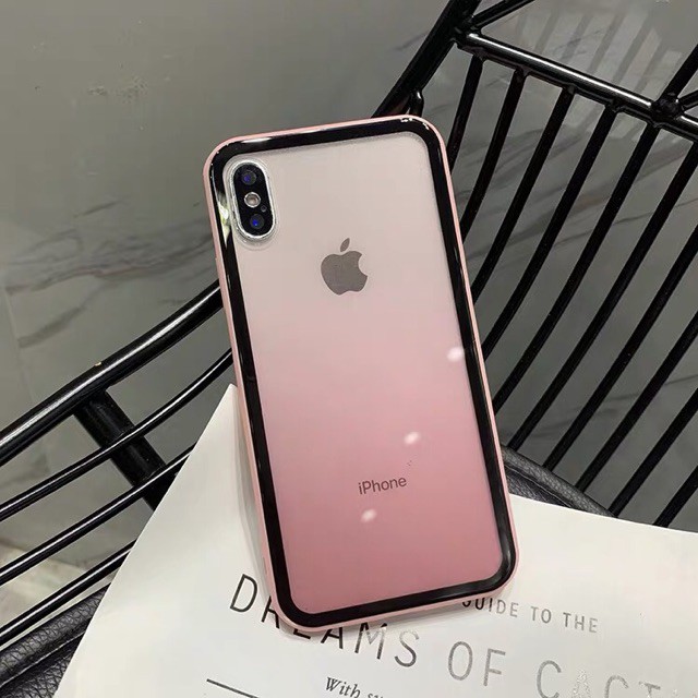 Ốp Iphone OMBRE nhám 2 màu mica viền silicon