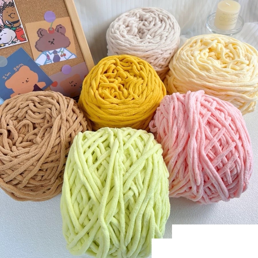 Len nhung đũa sợi 5mm, màu trơn (cuộn 160 gram)
