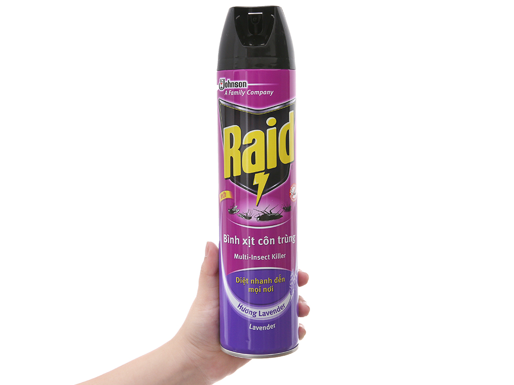 Xịt Côn Trùng Raid Hương Lavender Bình 600ML
