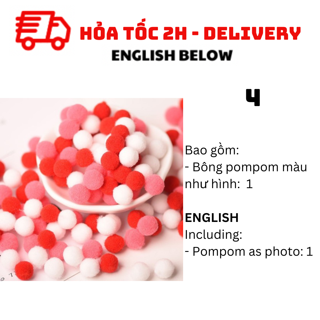 Bông Trang Trí Nhiều Màu Pompom BBNE62
