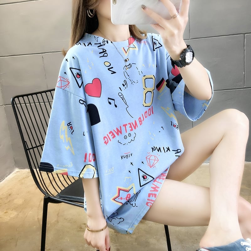 Áo thun dấu quần hoạ tiết