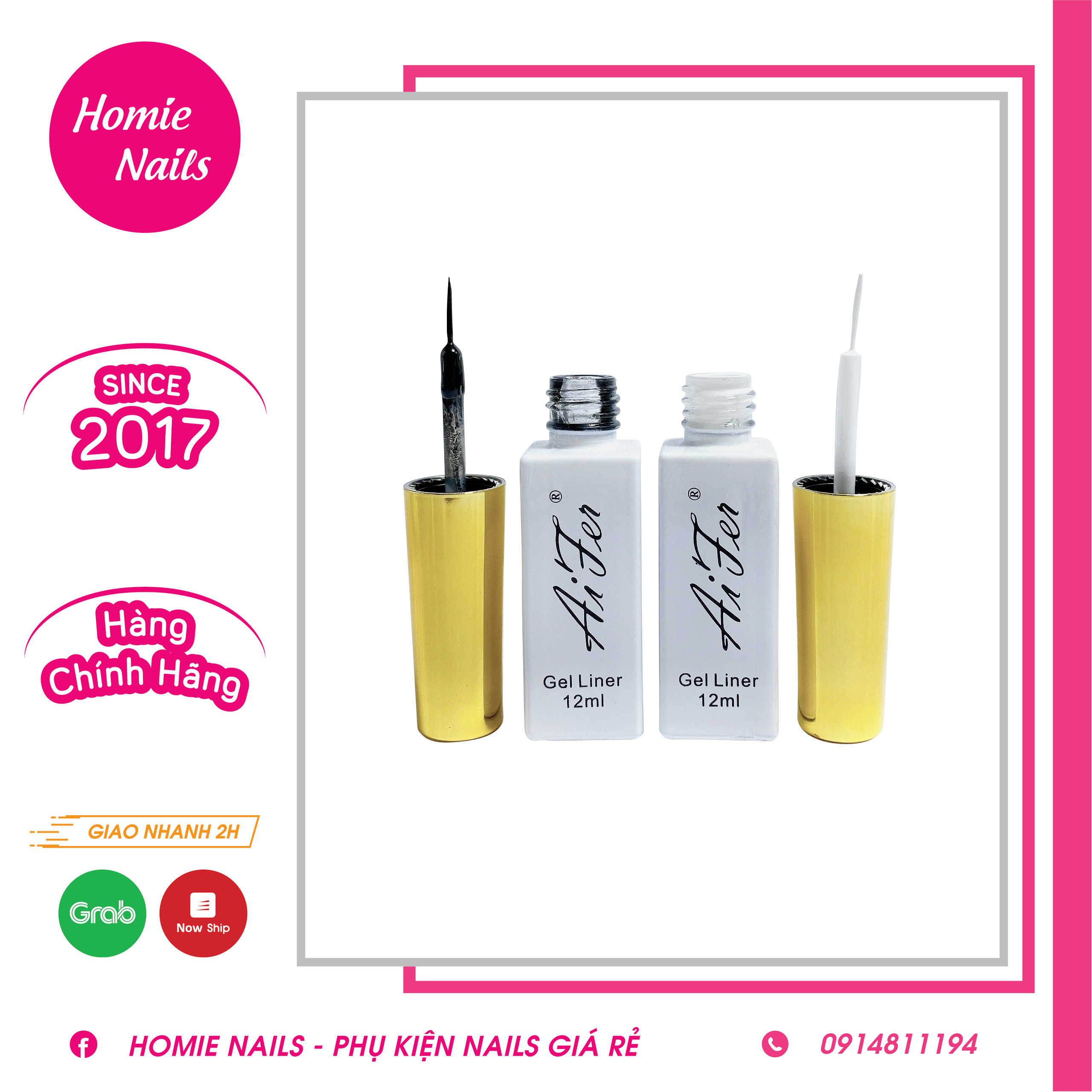 Sơn Gel Cọ Nét AIFER - Cọ Vẽ Nét MÓng Siêu Mảnh